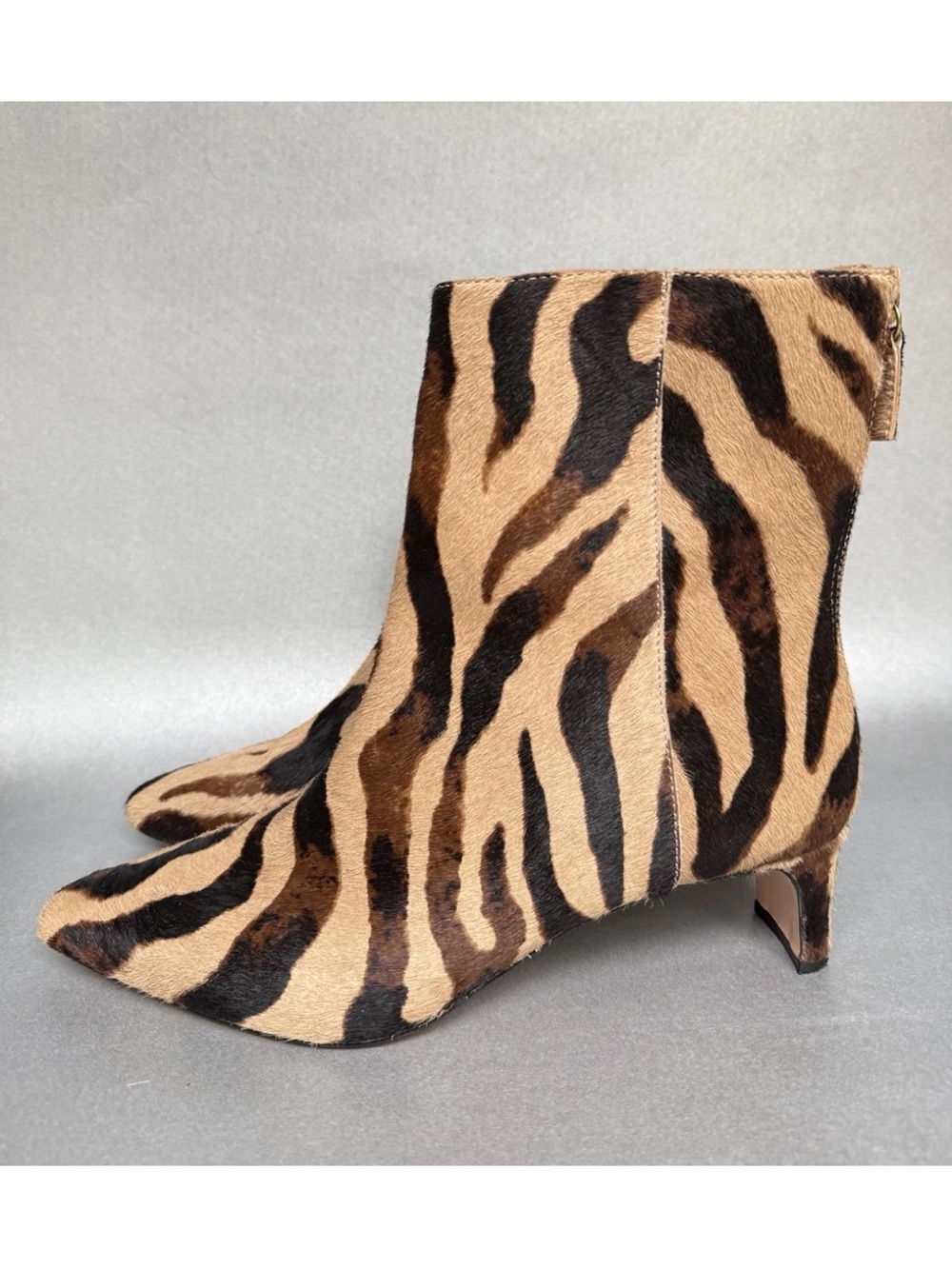 J. Crew Stevie Suede Ankle Booties In Calf Hair Sz 9
